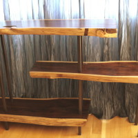 Étagère sono et métal - Sono exotic wood and metal shelves